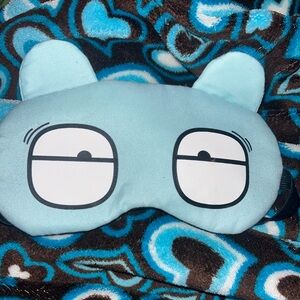 Cute Blue Sleep Mask with Cartoon Eyes